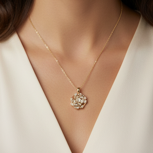 Gold Floral Necklace