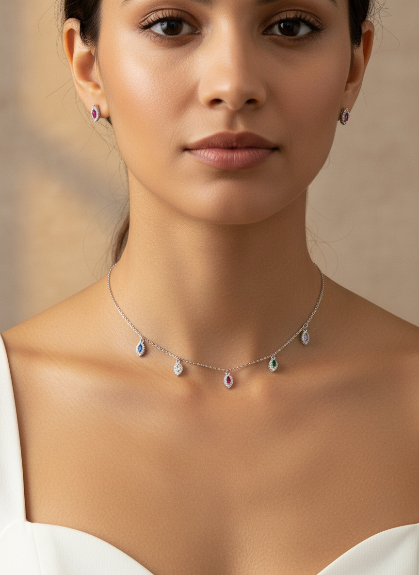 Multi-Gemstone Choker
