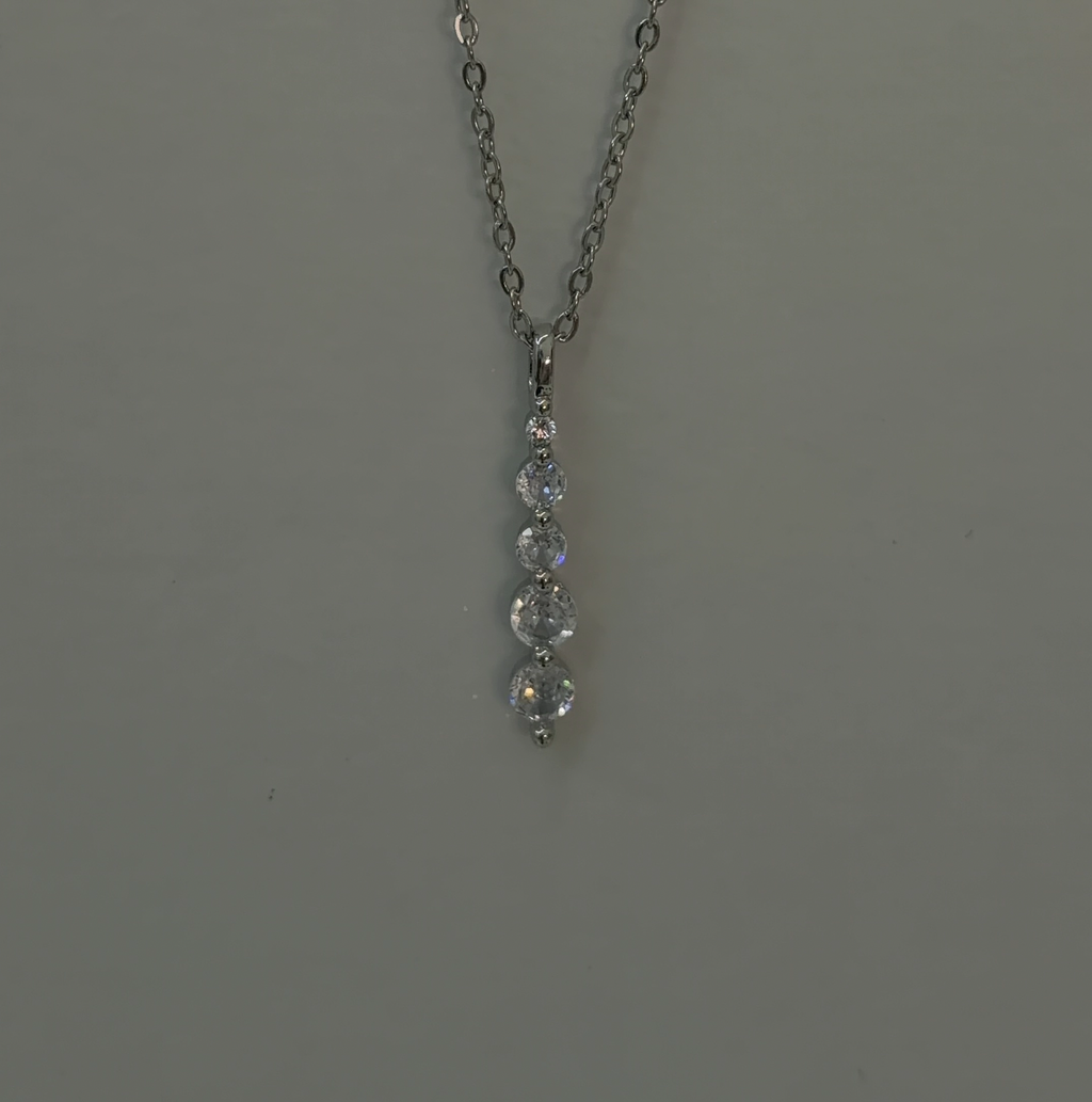 S925 vertical line necklace