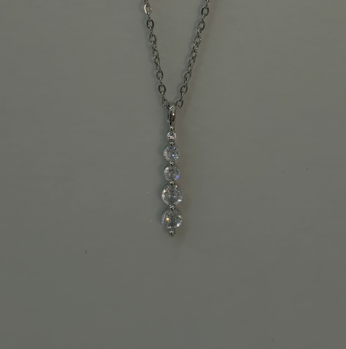 S925 vertical line necklace