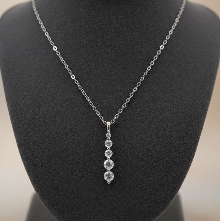 S925 vertical line necklace