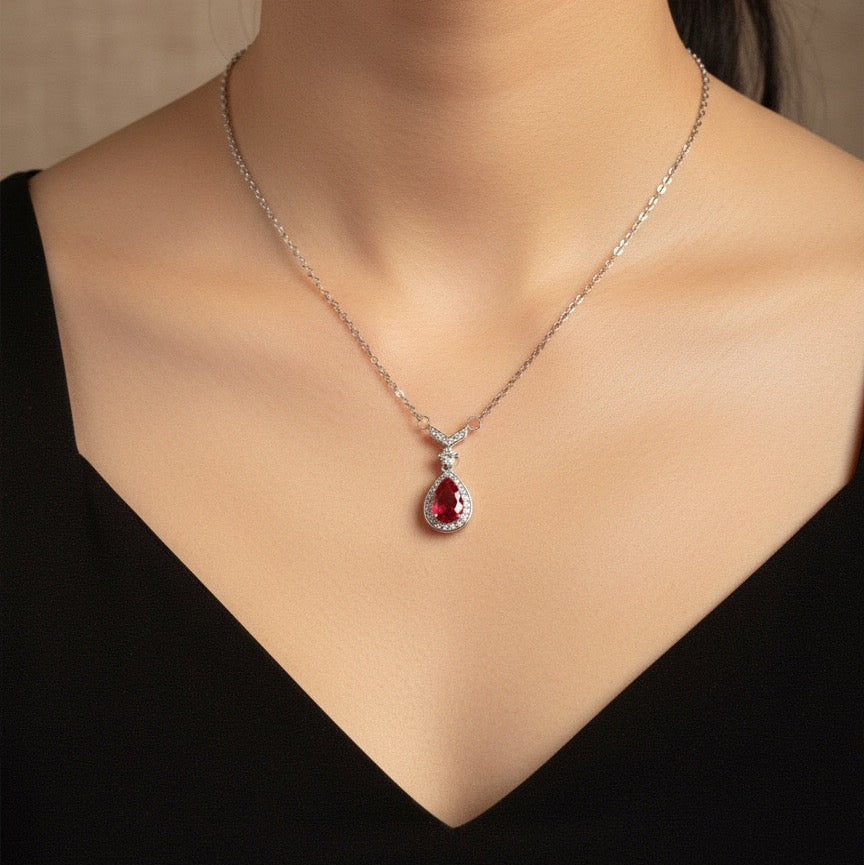 S925 RedTear Drop