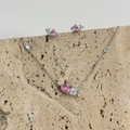 S925 pink heart set