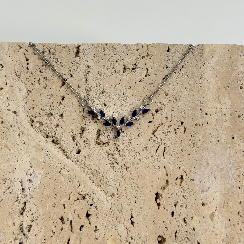 S925 Unique silver blue necklace