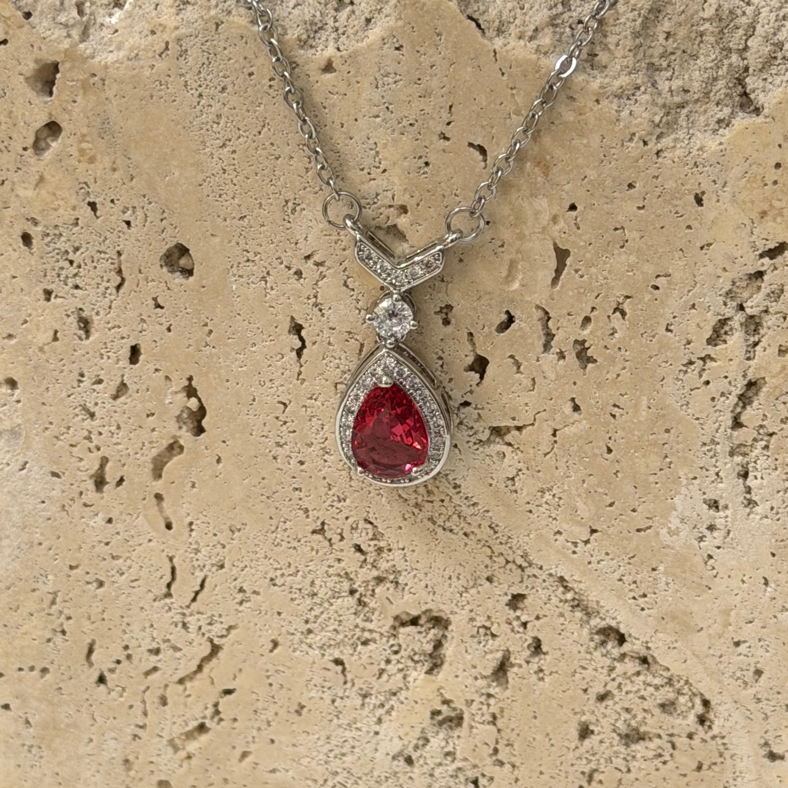 S925 RedTear Drop