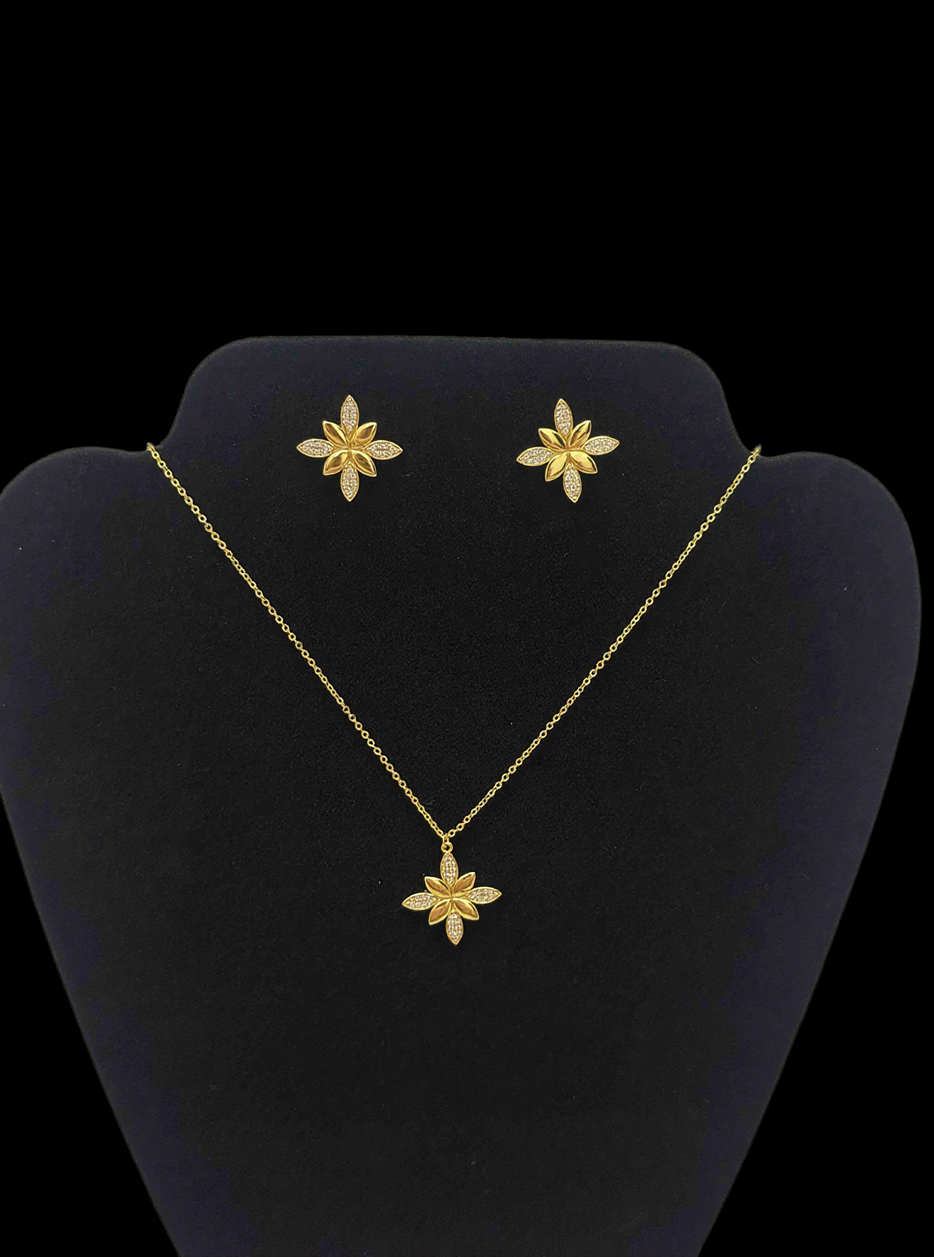 Gold Diamond Flower Set