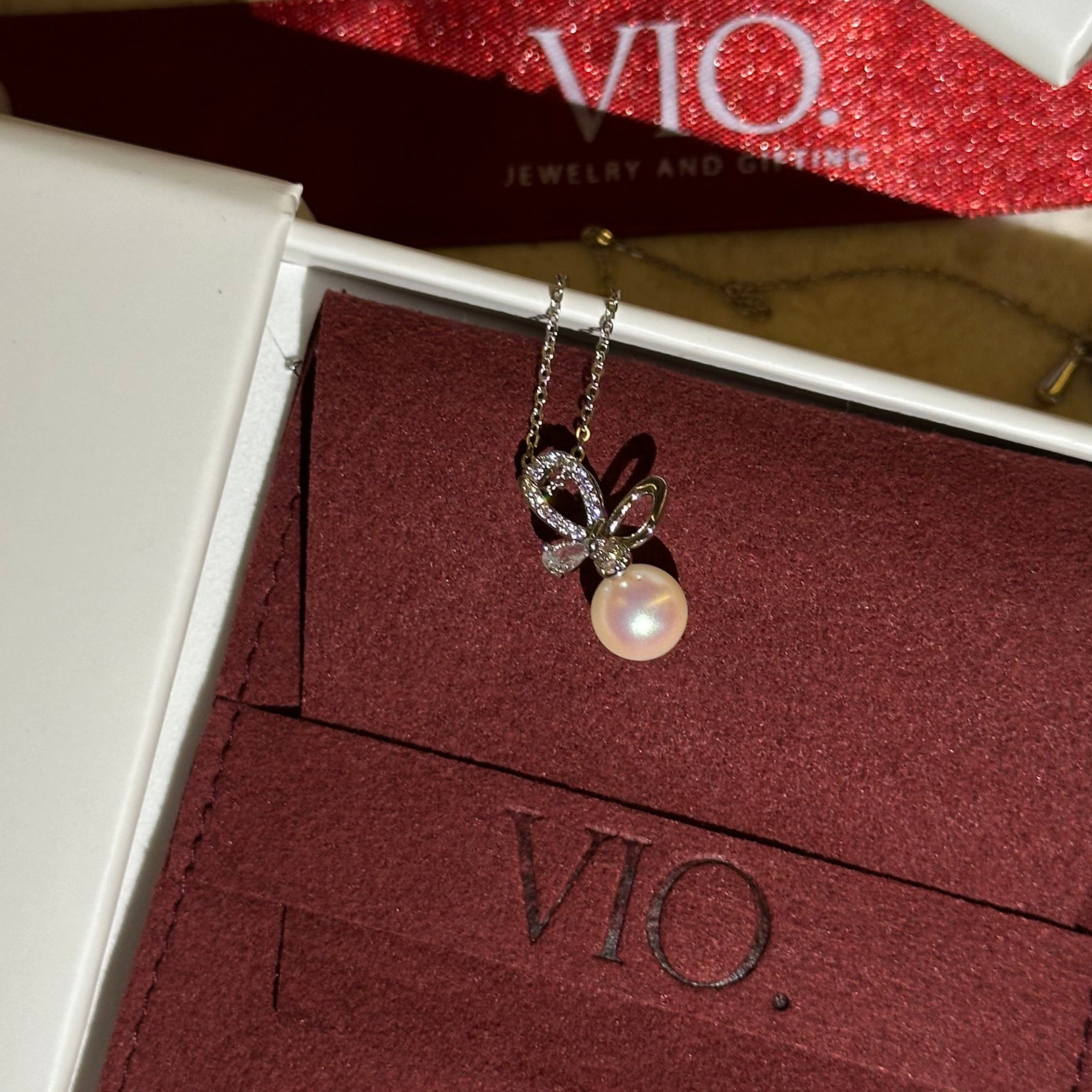 Pearled Butterfly Necklace